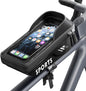 Waterproof Bike Frame Bag - Bike Phone Holder Touchscreen Bicycle Top Tube Bag for Cycling, Large Storage Bike Bag Fits Phones Under 7" for Road Bike
