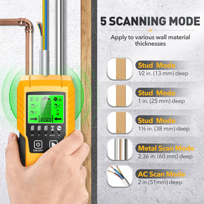 Stud Finder Wall Scanner Detector - 5 in 1 Electronic Wall Wood Metal Stud Finder Edge Center Beam Finders Stud Sensor with LCD Display